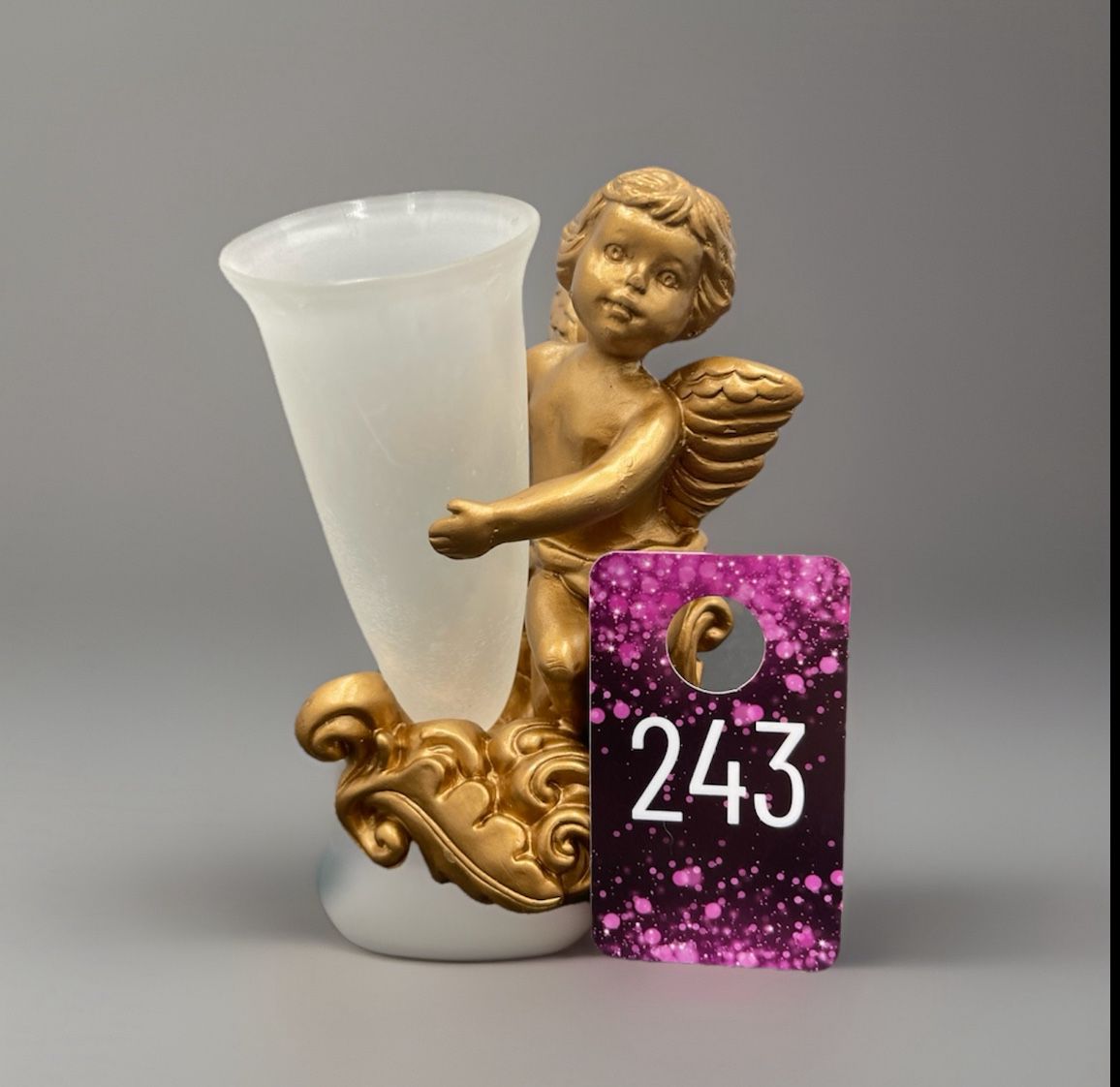 KB Cherub Holding Small Vase New