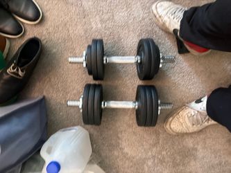 Adjustable Weight Dumbbell Set of 42.5pounds with Spinlock Collars