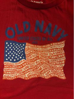 Old Navy kids XS (5) Red USA Flag T-shirt