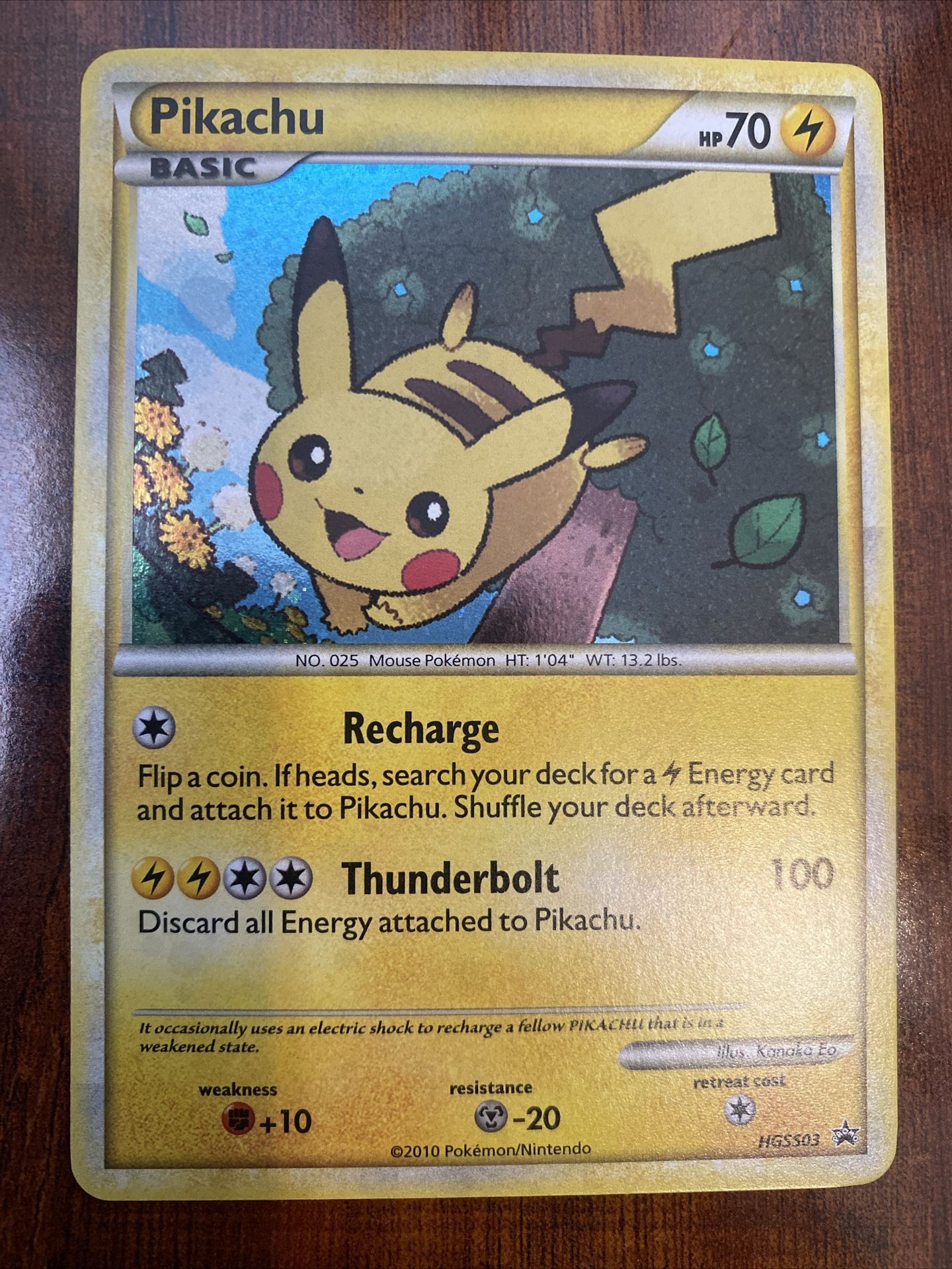 Pokemon Pikachu HGSS03 HeartGold & SoulSilver Black Star Promo Holo 2010 NM/M 💫