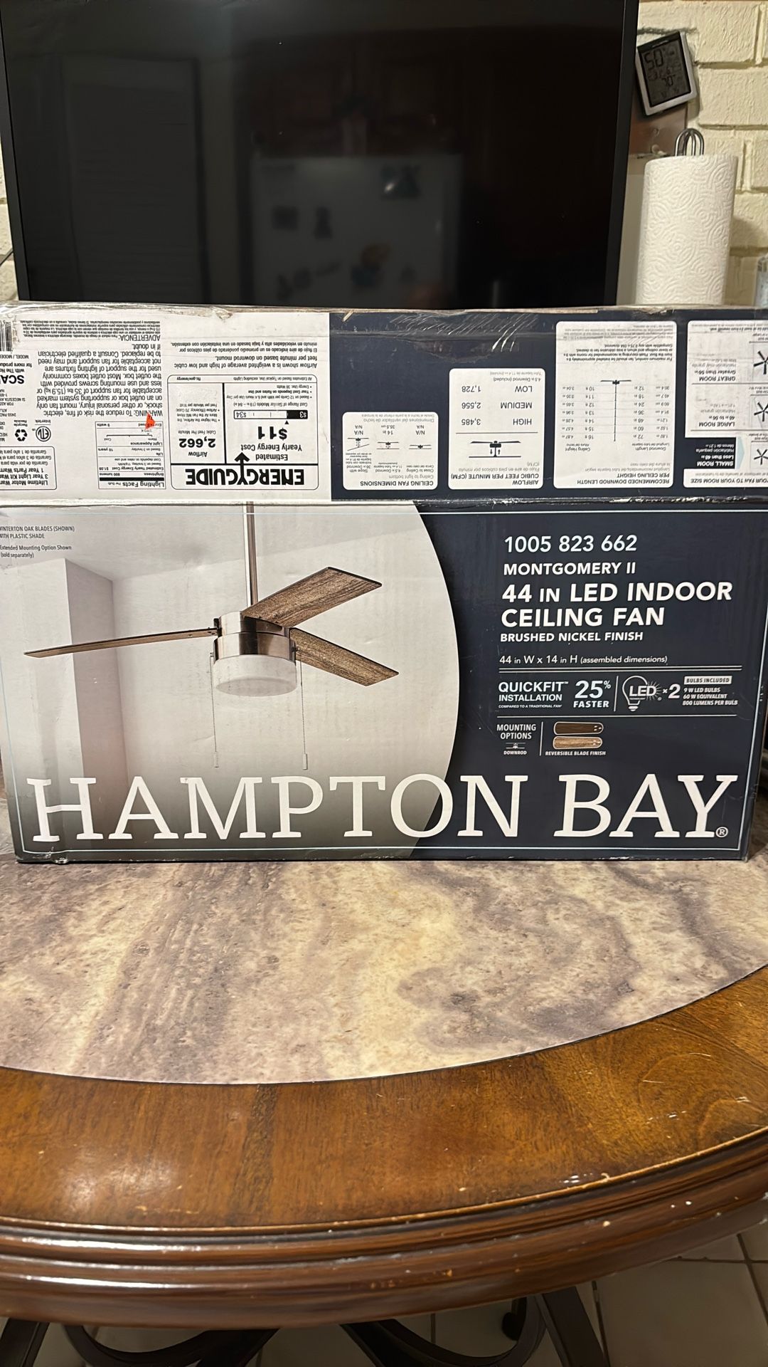 Hampton Bay Montgomery II 44" Ceiling Fan - New