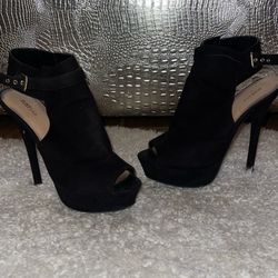 Just fab open toe platform heels porcia black