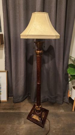 Traditional Floor Lamp with Cream Shade
