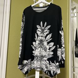 14 Women Floral Printed Top Sweater long sleeve Fine Gauge
