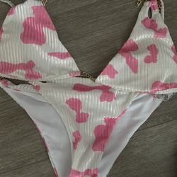 Brand New Pink And White Bikini swimsuit 