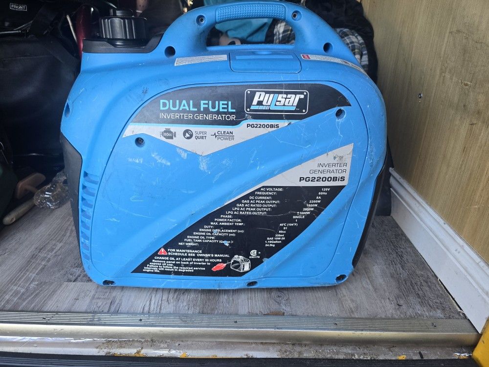 Pulsar Dual Fuel Generator

RV Portable 2200W 2000W

Inverter Gas Propane

Quiet, Camping, Emergency