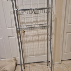 3 Shelf Metal Over The Toilet bathroom Storage Rack Space Saver used
