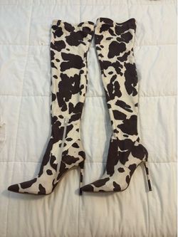 Steve Madden VAVA Cowprint Over-the-Knee Boots