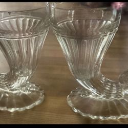 air of Vintage Jeanette Cornucopia Dessert Glasses 
