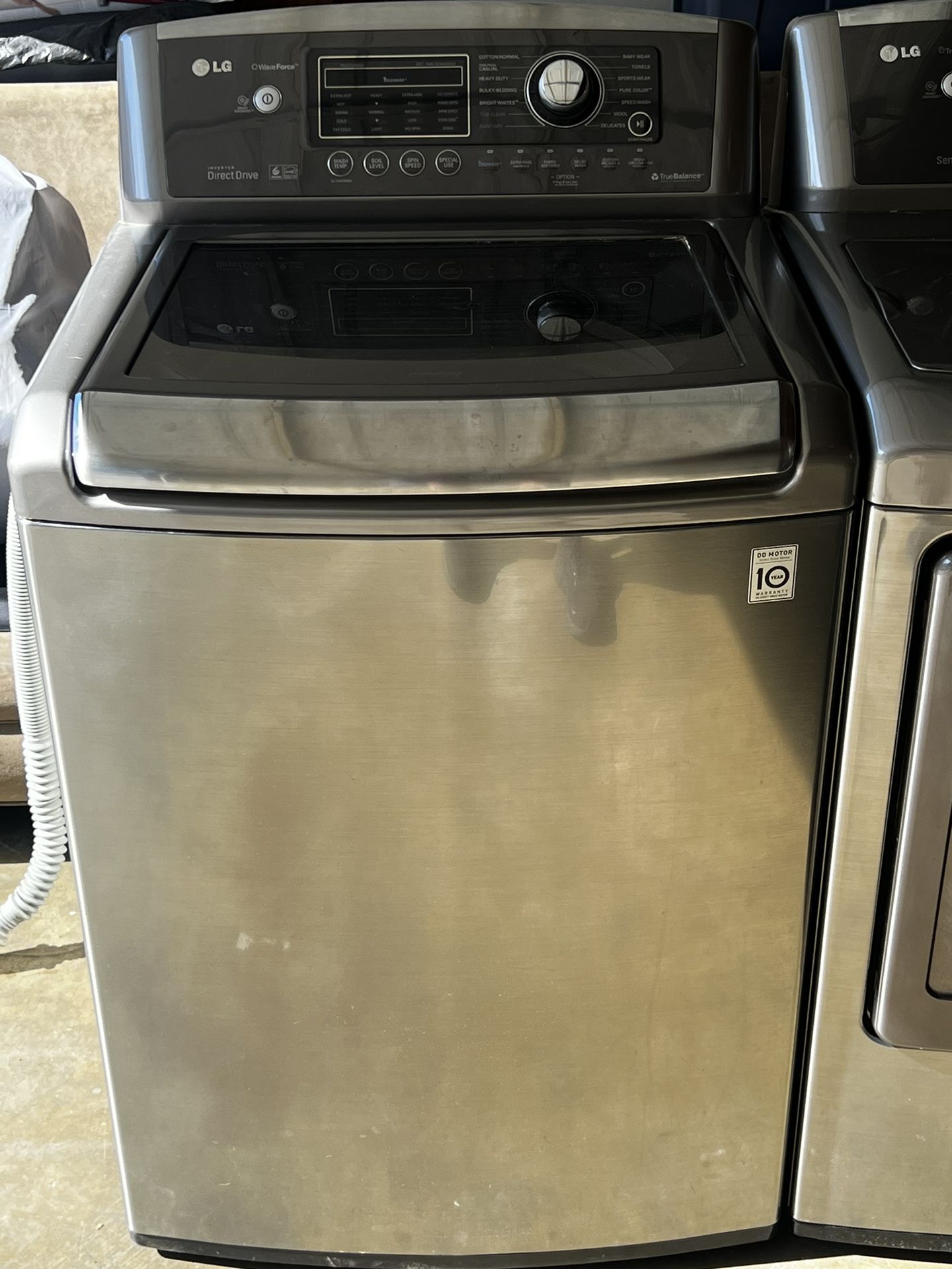 LG Wave Force Top Load Washing Machine True Stream Dryer Set