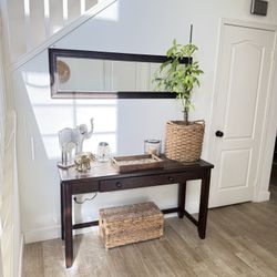 Modern Rustic Entryway Table + Mirror Set