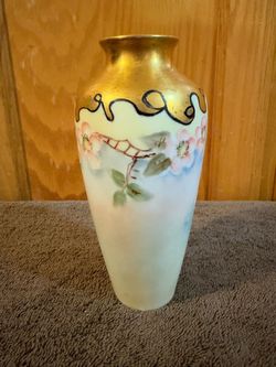 Antique Hand-Painted Nippon Style Porcelain Bud Vase - 6.5”