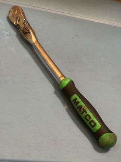 Matco Tools 3/8" DRIVE 12-1/2" EIGHTY8 TOOTH LOCKING FLEX HEAD RATCHET WITH ERGO HANDLE - GREEN