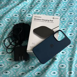 Wireless Charger And Orignal Apple 13 Pro Scratch Proof Case 