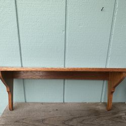 Vintage Handcrafted Teak Hanging Shelf 