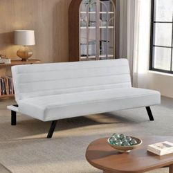 Ivory convertible futon sofa sleeper couch - NEW