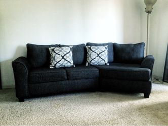 Like-New Left-Arm Facing Sectional / Black Tuxedo Couch – Barely 4 Months Old!