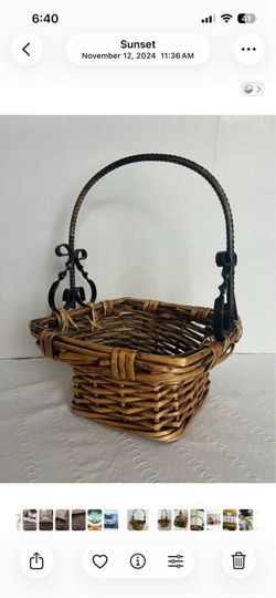 Wicker Basket with Metal Handle