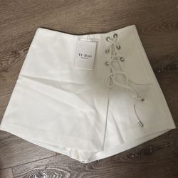 Yu-Hao Fashion White Skirt M