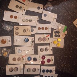 Buttons Buttons And More Buttons Thread Mostly New Sewing Machine Needles  and a Montgomery Ward Sewing Machine 1977