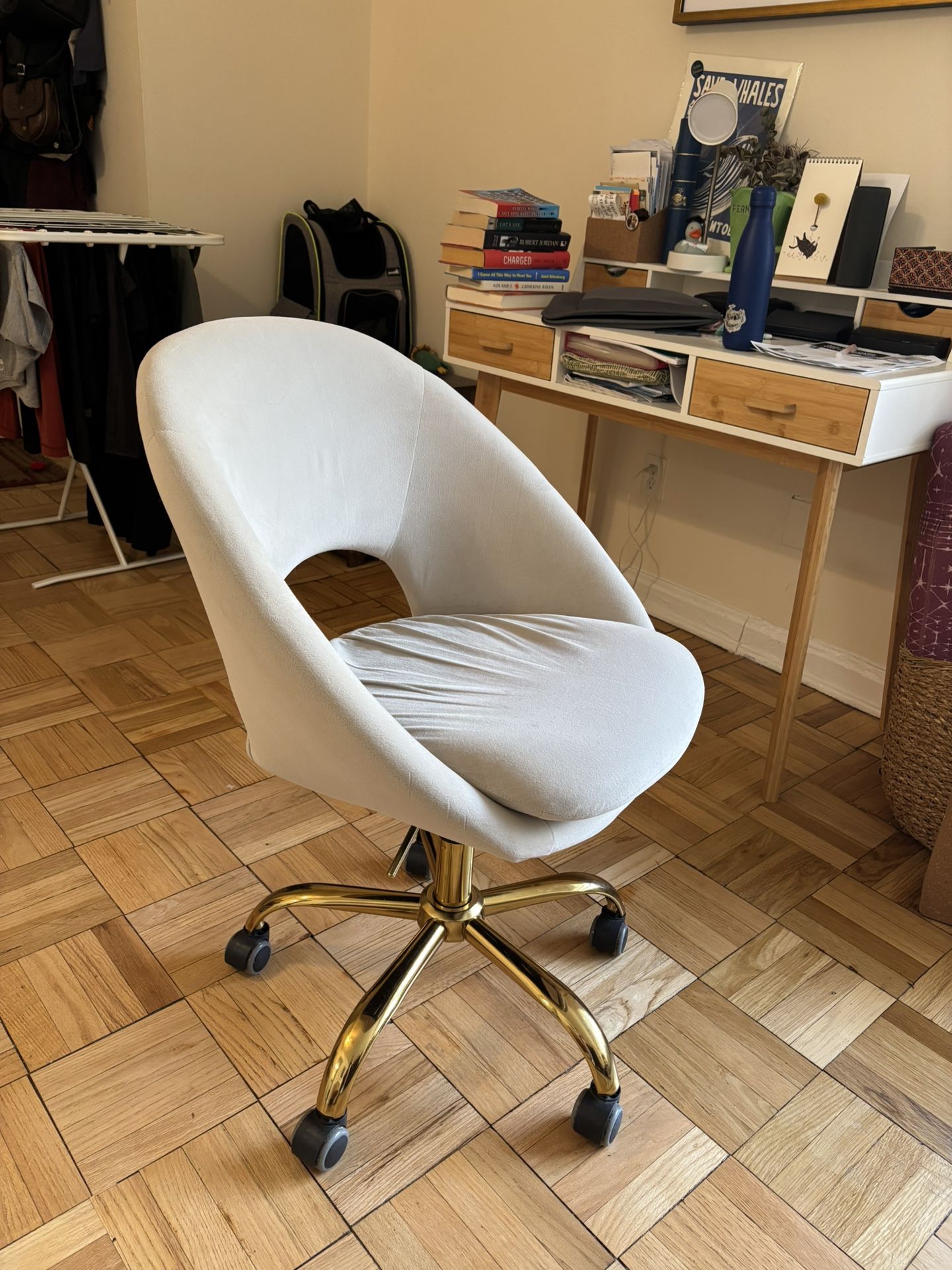 Cream Office Chair, Adjustable