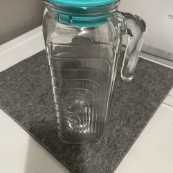 Glass Juice Jar, Quart with handle