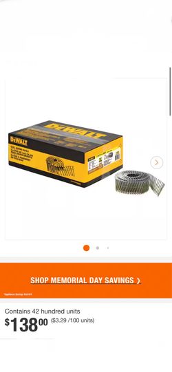 Dewalt 1-3/4in x 0.080 in Galvanized Metal Ring Shank Coil Nails (4200)