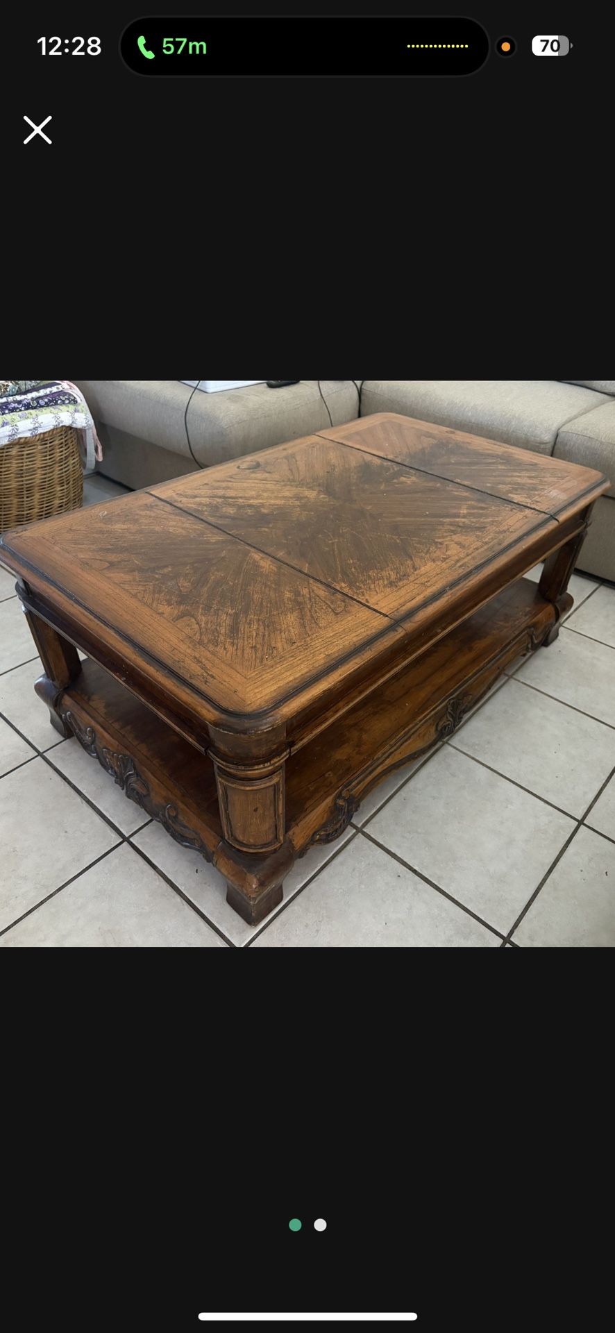 Large Wooden Coffee Table