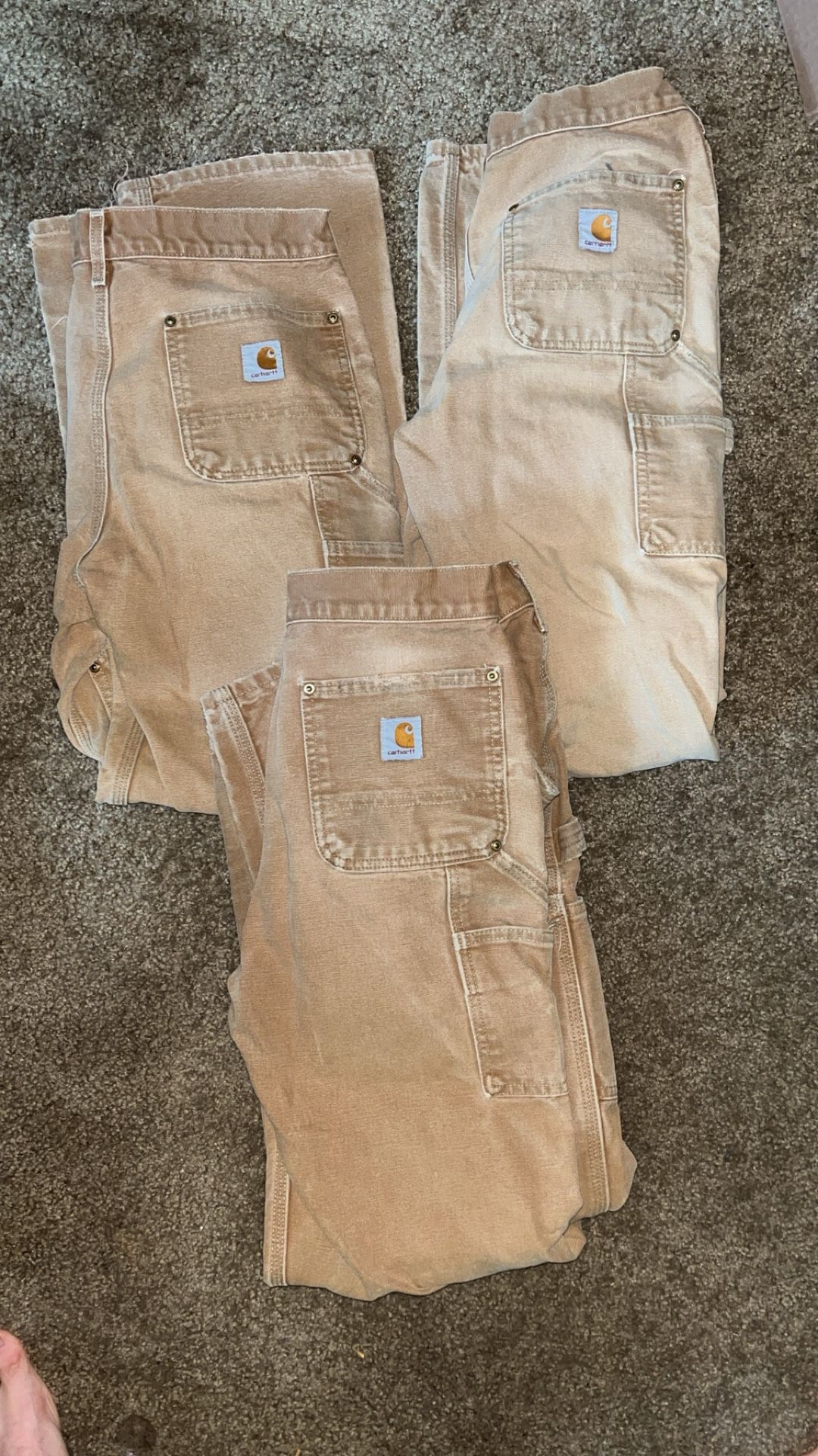 Lot Of 3 Pairs Of Carhartt Vintage Double Knee Jeans