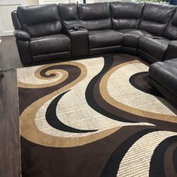 Brown Leather sectional