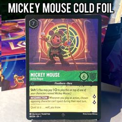 Mickey Mouse: Artful Rogue 88/204 Super Rare Cold Foil Near Mint - Disney’s Lorcana; The First Chapter