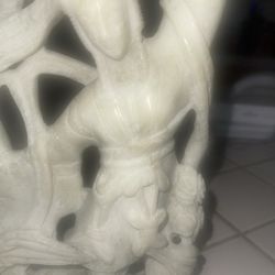 White Carved Jade Antique Statue
