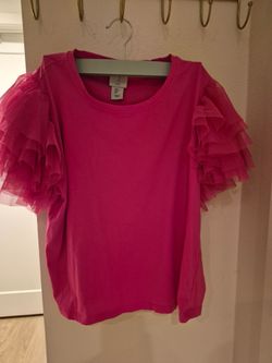 Joie Pink Ruffle Sleeve Top