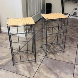 🪑🔥 Boho Rattan Bar Stools (Set of 2) – Metal Frame + Woven Top 🔥🪑 📍 Pickup Location: S. Durango & 215 near IKEA  💰 $20 for BOTH – firm  Stylish 