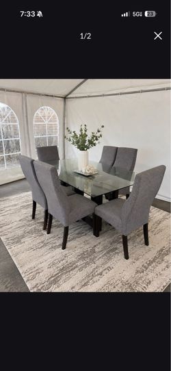 Glass Top Dining Table