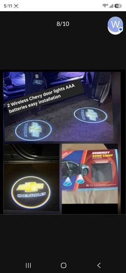 2 Chevrolet WIRELESS UNIVERSAL car door projector logo Lights
