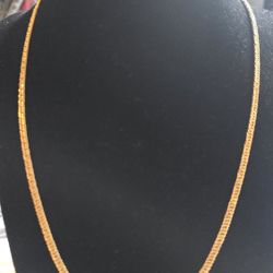 18k Gold Triple Lock Chain Size 20 💯% Real Gold