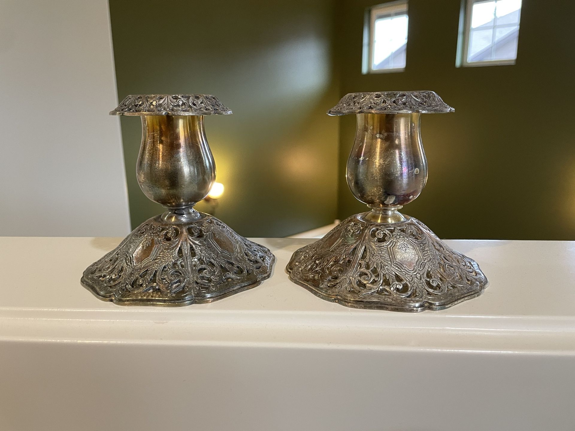 Vintage Forbes Silver Co. Ornate Candle Holders – Pair