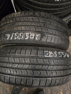2 Tires 205.55.16 Nexen 90 % Tread Dot 2923