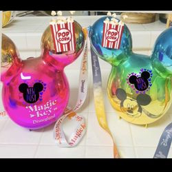 Disneyland Mickey Mouse popcorn buckets.