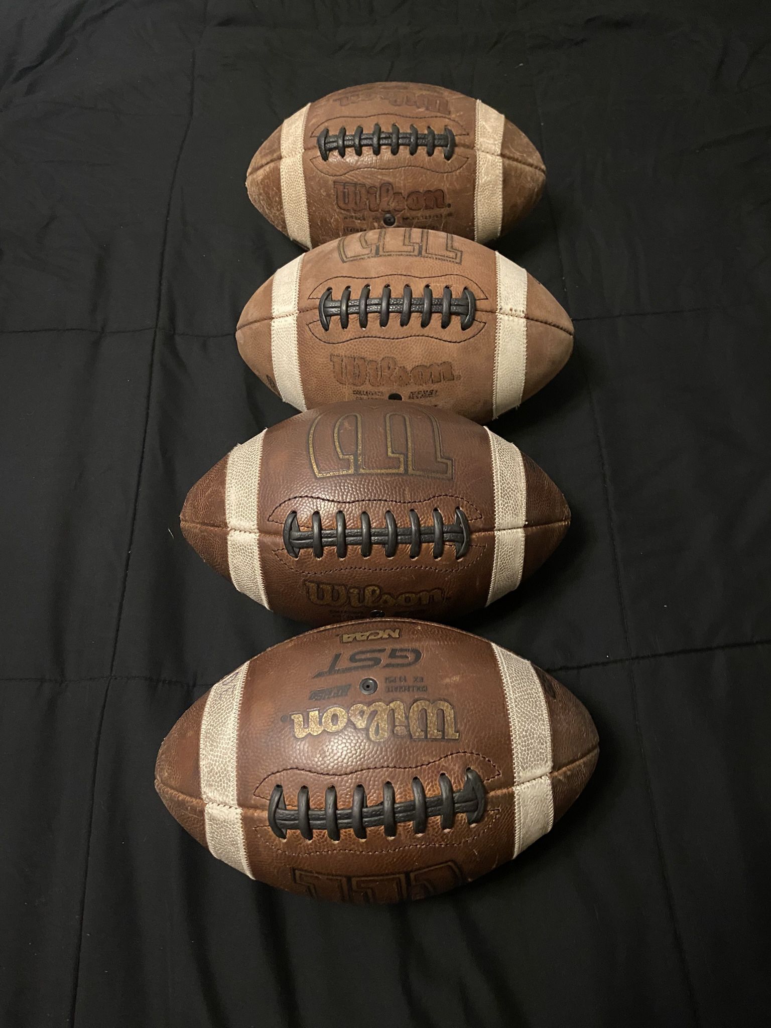 Wilson GST Leather Game Balls Lot Of 4