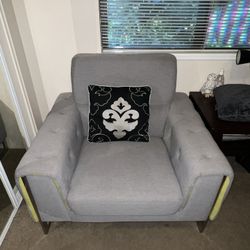 Grey Lounge Chair (2x Sold Individually Or Cheaper As Pair) 