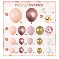 Rose Gold Ballon Garland Kit