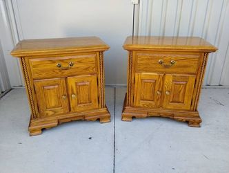 (2) Jamestown Sterling Solid Oak Nightstands - Like New - Made in NC!
