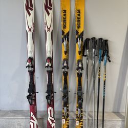 K2 Apache Recon 170 / Salomon X Scream Downhill Skis & Poles