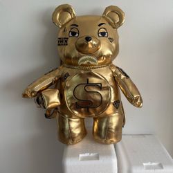 Sprayground Gold Rush Money bear Teddy Back Pack Limited Edition Bag Shiny