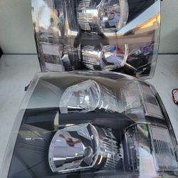 07-13 Chevrolet Silverado Headlights Luces Micas Calaveras Faros Faroles Focos Chevy Headlamps 