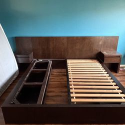 West Elm King Solid Wood Bed Frame 