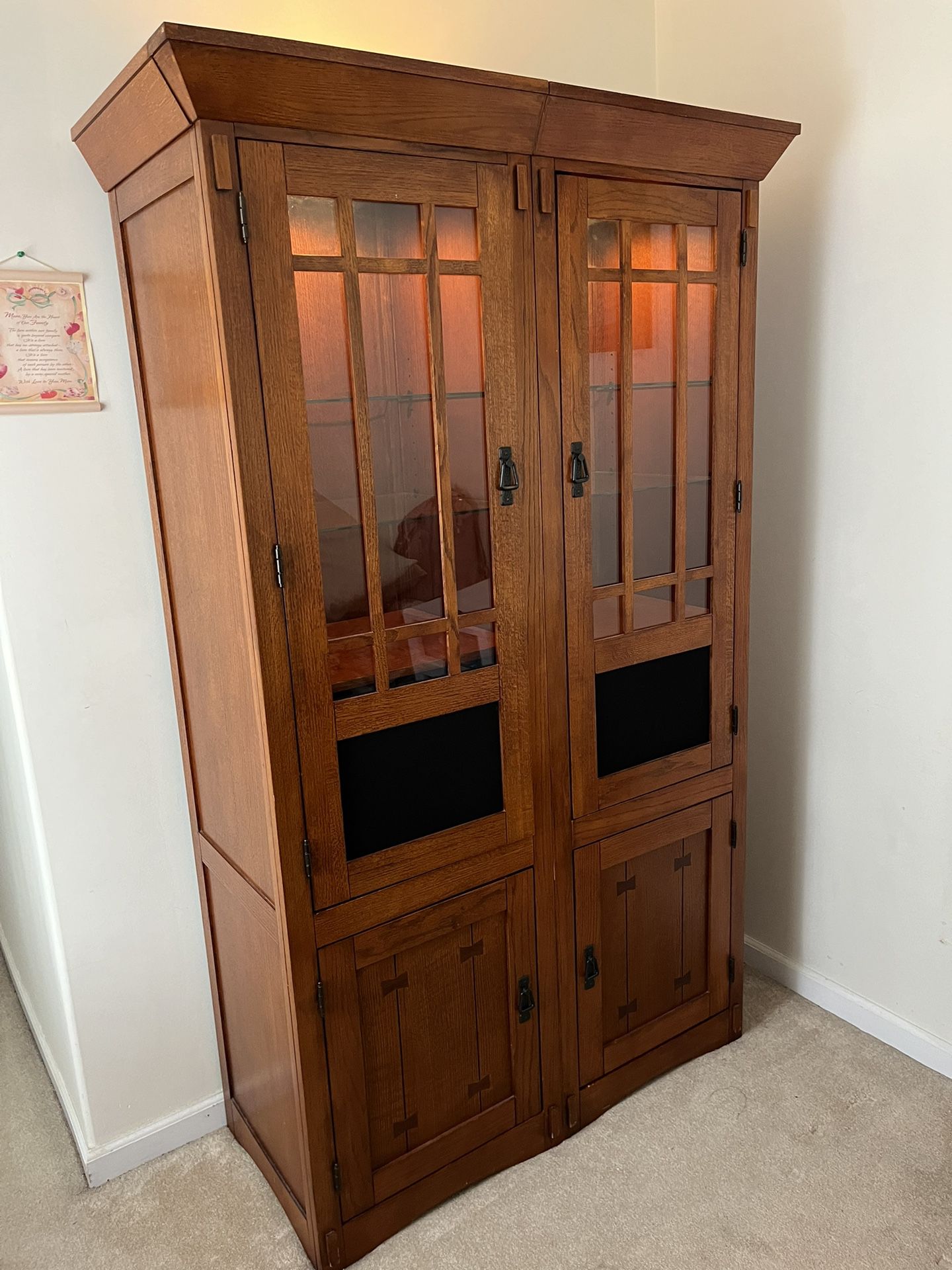 Wooden Cabinet With Lights
