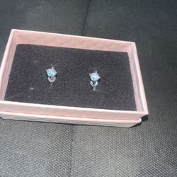 Moissanite Stud Earrings 925 Sterling Silver Push Back, 0.5 Carat Each